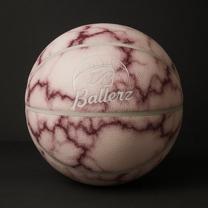 Ballon de basket imprimé marbre rosé