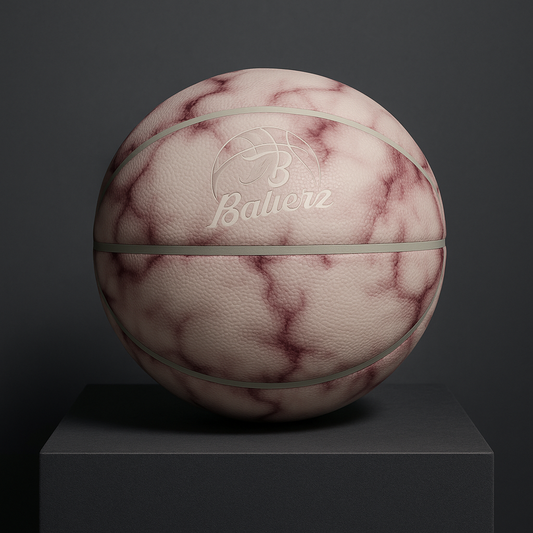Ballon de basket imprimé marbre rosé