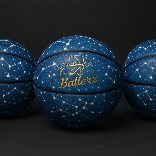 Ballon de basket lumineux étoilé bleu