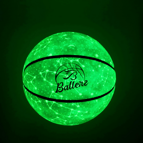 Ballon de basket lumineux étoilé bleu