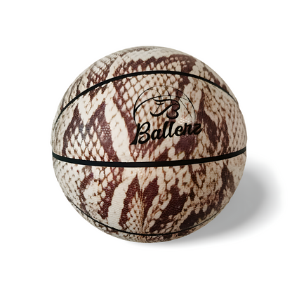 Ballon de basket imprimé python Beige