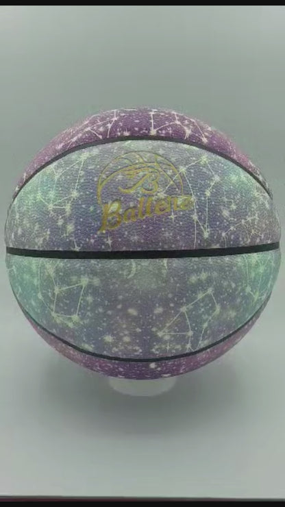Ballon de basket lumineux étoilé violet