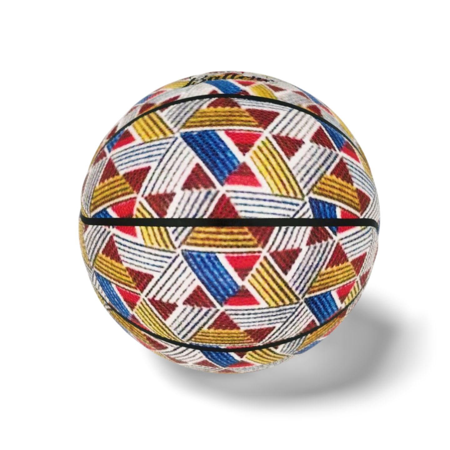 Ballon de basket imprimé wax Mosaïque triangle