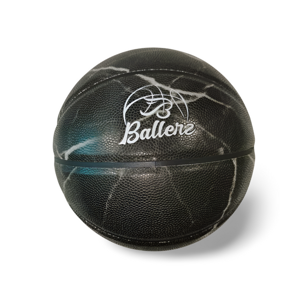 Ballon de basket imprimé marbre noir de la marque Ballerzfr